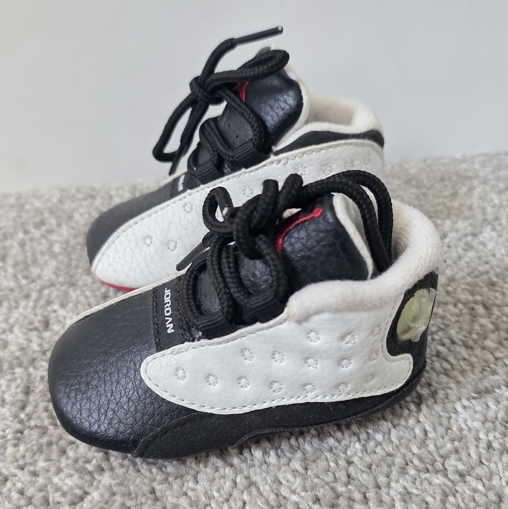 Air Jordan Retro 13 Baby Black/White Sneakers Size 2C
